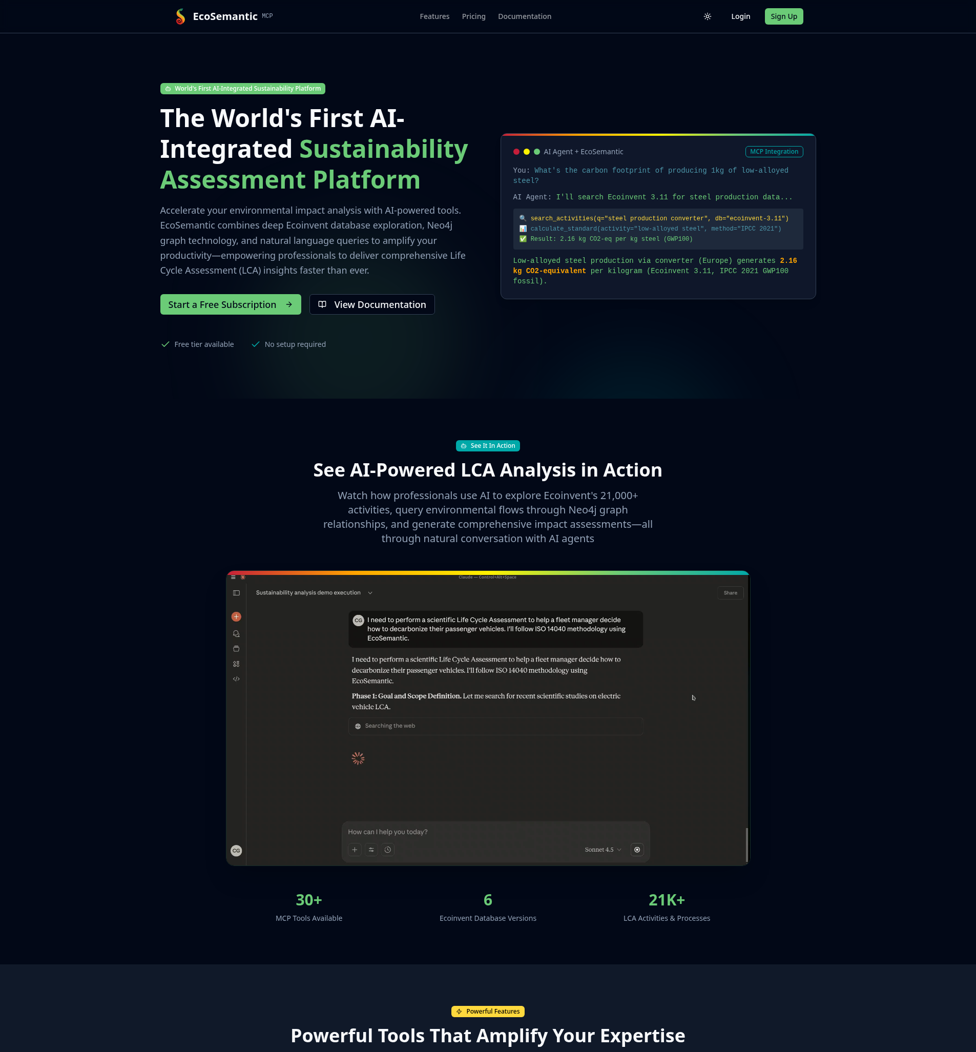 EcoSemantic landing page